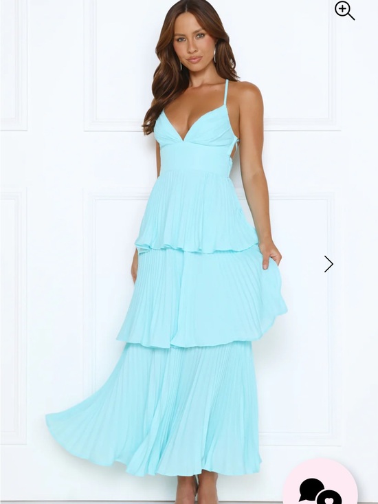 Hello Molly Dresses & Skirts - Hello Molly Ice Blue Tiered Pleated Maxi Dress NWT Size large